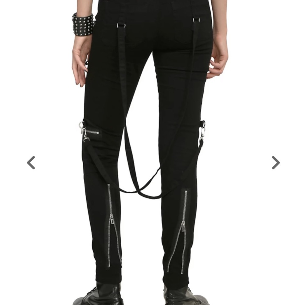 Royal Bones By Tripp Black Strap Skinny Jeans